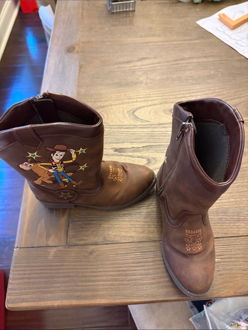Disney Brown Kids Cowboy Boots with Woody Graphic Toy Story Size 11